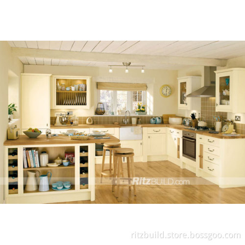 2014 Kitchen Cabinets Cream Solid Wood Series Hot-Selling Kitchen Furniture